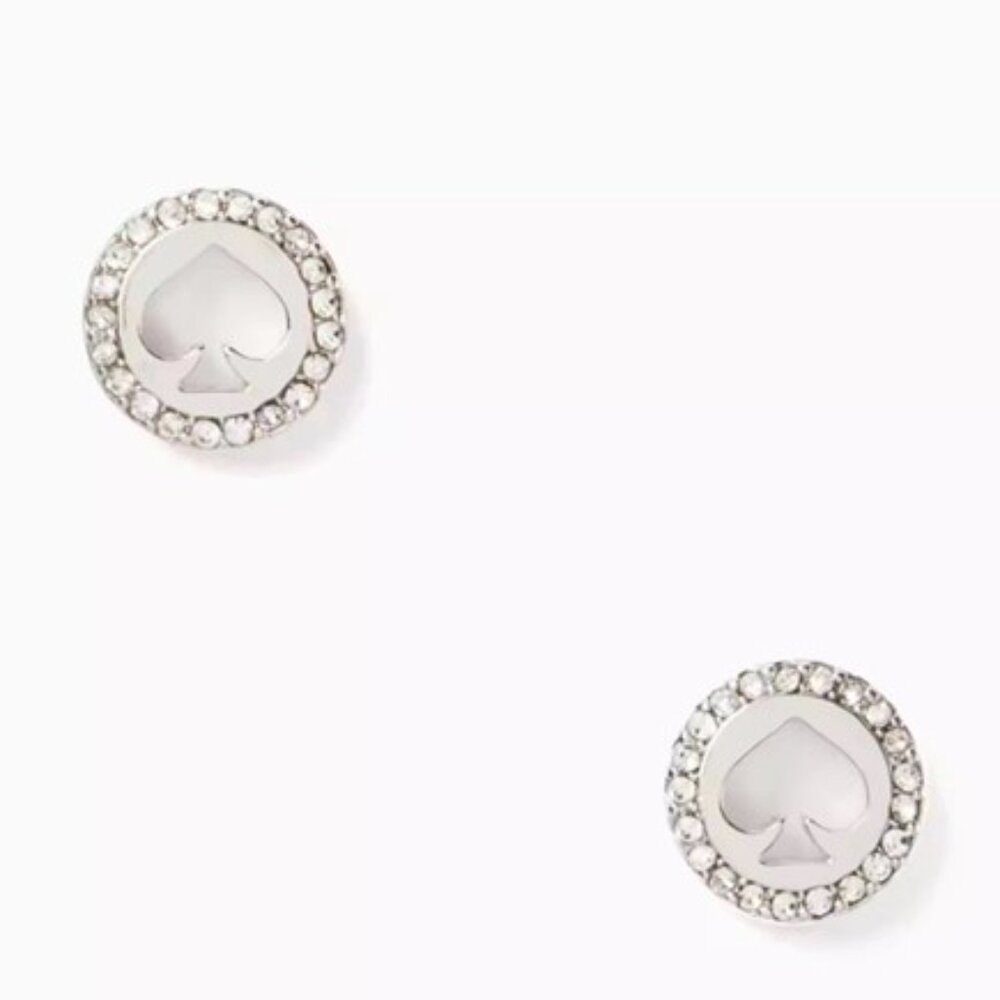 KATE SPADE The Spade Pave Halo Stud Earrings w Dustbag NWT
